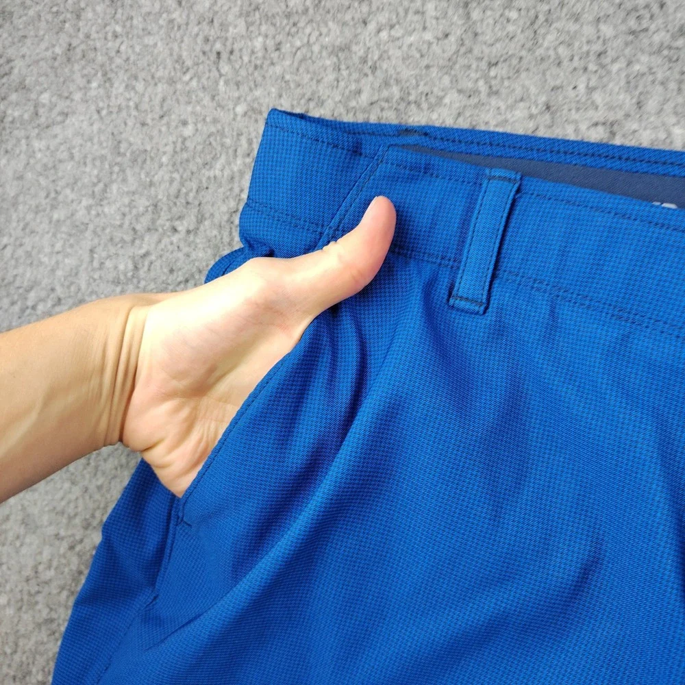 Under Armour Golf Pants Men 36x32 Loose Stretch Blue Performance Houndstooth EUC